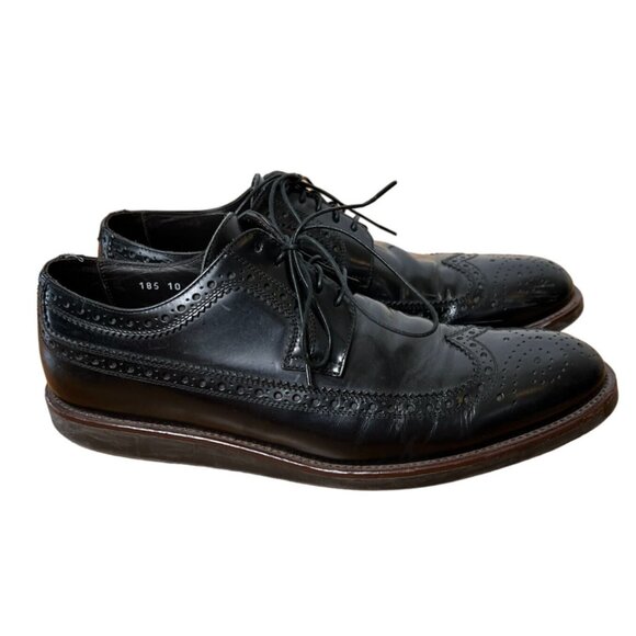 To Boot New York Men's 10 ADAM DERRICK Long Wingtip Black Leather Oxford Dress S - Picture 1 of 8